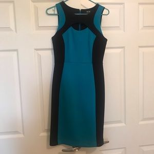 Teal & Black Dress